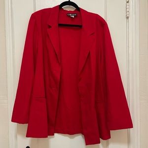 Oversized red blazer - could be worn closed as dress!
